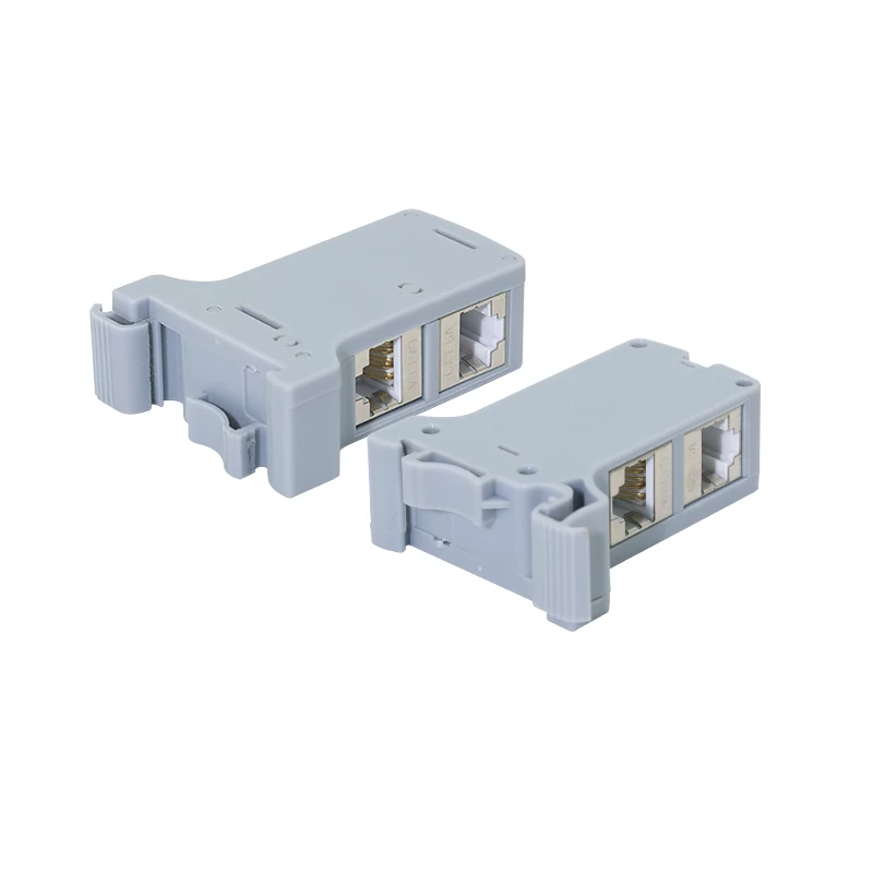 LogiLink DIN Rail tvirtinimo adapteris su 2 Cat.6A ekranuotais inline jungikliais, 10G, PoE++ (MP0079)