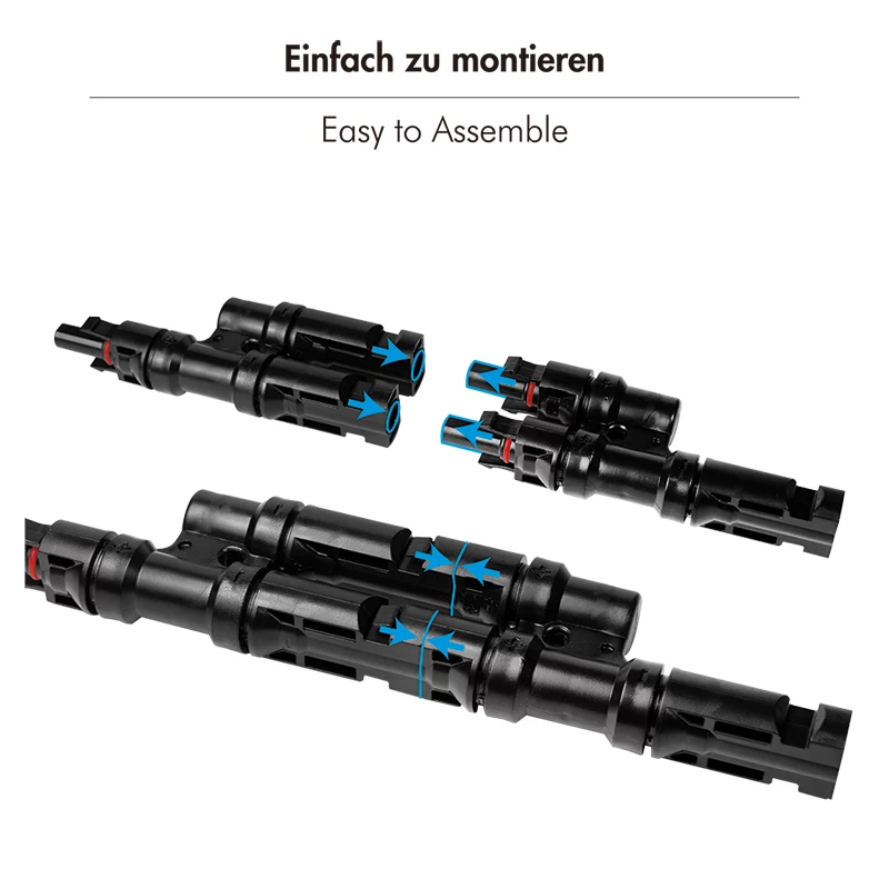 LogiLink Solar Y-Connector rinkinys, 2 vnt., MC4 suderinamas, vyriškas ir moteriškas, PVC, juodos spalvos