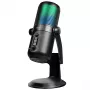 LogiLink USB kondensatorinis mikrofonas su RGB apšvietimu, kardioidinis/omnidirekcinis, 20 Hz – 20 kHz, juodas (HS0059)
