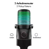 LogiLink USB kondensatorinis mikrofonas su RGB apšvietimu, kardioidinis/omnidirekcinis, 20 Hz – 20 kHz, juodas (HS0059)