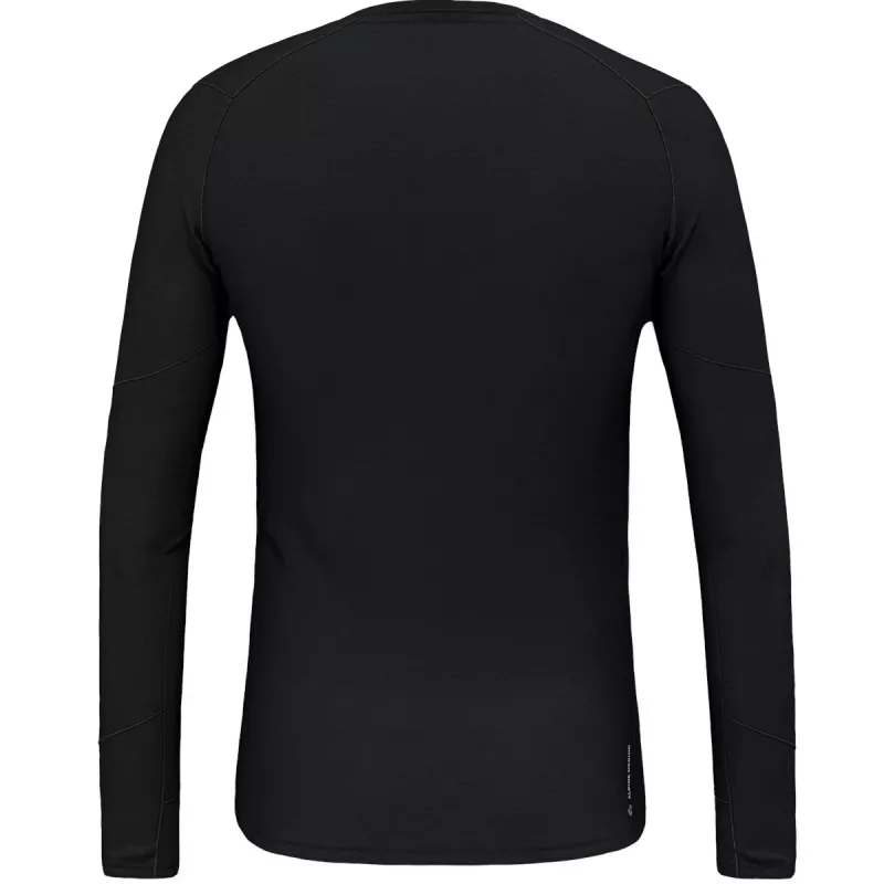 Salewa Cristallo Warm Amr L/S vyriški marškinėliai ilgomis rankovėmis iš Alpių merino vilnos - Black Out