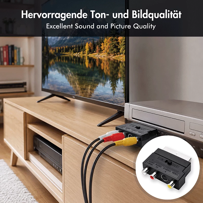 LogiLink SCART į RCA/S-Video adapteris su jungikliu, juodas