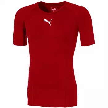 Puma LIGA Baselayer trumpomis rankovėmis vyriški marškinėliai raudoni S dydis