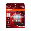 OSRAM NIGHT BREAKER LASER H11 halogeninė lemputė, dviejų vnt. rinkinys, 12V 55W PGJ19-2, iki 150% ryškesnė, 150m ilgesnis spindulys, 3900K