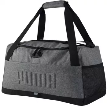 PUMA S Sports S Bag 35L pilkas sportinis krepšys su ventiliuojamu batų skyriumi