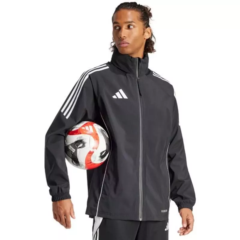 adidas Tiro 24 Rain vyrų futbolo striukė juoda balta IJ7390 M