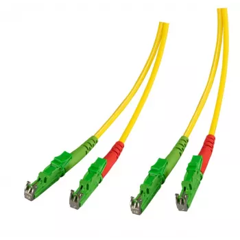 EFB Elektronik O0933.30 E2000/APC–E2000/APC vienmodis dvigubas šviesolaidžio kabelis, OS2, 2 m, LSZH, geltonas