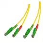 EFB Elektronik O0933.30 E2000/APC–E2000/APC vienmodis dvigubas šviesolaidžio kabelis, OS2, 2 m, LSZH, geltonas