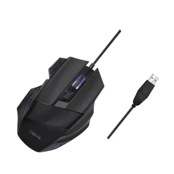 LogiLink ergonomiška optinė pelė su 7 mygtukais, USB laidinė, vertikali, dešinei rankai, juoda