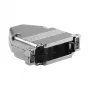 EFB Elektronik 29432.1V2 E-GP25G pilno metalo gaubtas su kabelio įtempimo apsauga, D-Sub 25 kontaktų, EMI/RFI ekranuotas, cinko lydinys, sidabrinis