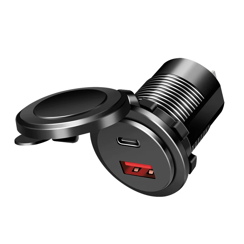 LogiLink PA0330 įmontuojamas automobilinis USB įkroviklis, USB-A + USB-C, 60 W, Power Delivery, juodas