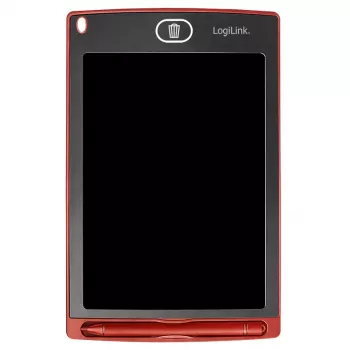LogiLink LCD rašymo planšetė 8,5 colio raudona su magnetais ir rašikliu