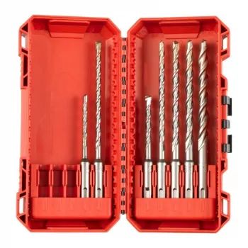 Milwaukee SDS Plus M2 gręžtuvų rinkinys betonui, 7 vnt. (5, 6, 8 x 110 mm; 6, 8, 10, 12 x 160 mm)