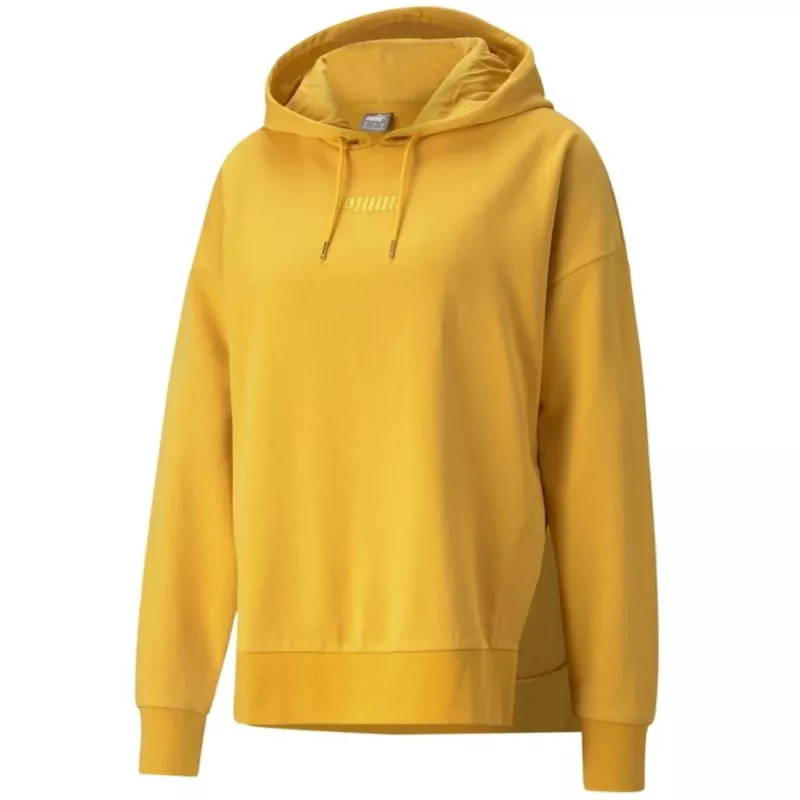 PUMA HER Hoodie TR moteriškas laisvo kirpimo gobtuvas su užtrauktuku Pale Lemon