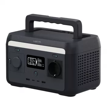 LogiLink nešiojama elektrinė stotis 300W LiFePO4 baterija, 288Wh gryno sinuso banga, 60W USB-C PD, QC3.0, tinkama saulės įkrovimui