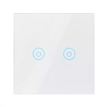 LogiLink WiFi Smart EU šviesos jungiklis, 2-jų mygtukų, Tuya suderinamas, baltas