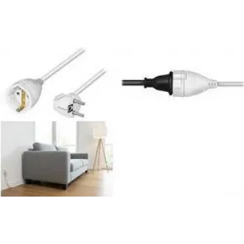 LogiLink ilginimo laidas CEE 7/7 kampuotas į CEE 7/3, 10 m, baltas