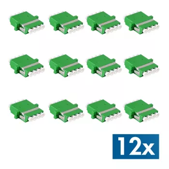 LogiLink LC Quad šviesolaidžio adapterių rinkinys, 12 vnt., žali, su flanšu, SC Duplex Breakout