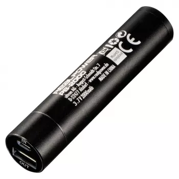 RealPower PB2000 mAh aliumininis power bank, juodas