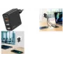 LogiLink 48W GaN USB sieninis įkroviklis, 4 prievadai, 3x USB-A QC + 1x USB-C PD, eurokištukas, juodas (PA0377)