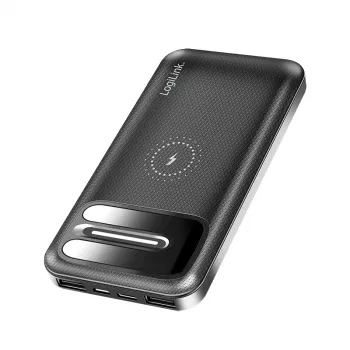 LogiLink PA0305 Mobiilus įkroviklis 8000 mAh su belaidžiu įkrovimu, juodas