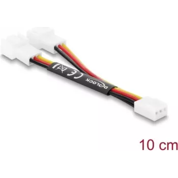 Delock Y-Fan laidas 1 x 3 kontaktų „Female“ į 2 x 3 kontaktų „Male“ 10 cm