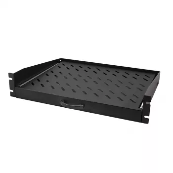 LogiLink 19 colių ištraukiama 2U lentyna 19 inch stelažui, 350 mm gylio, iki 30 kg, juoda