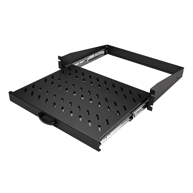LogiLink 19 colių ištraukiama 2U lentyna 19 inch stelažui, 350 mm gylio, iki 30 kg, juoda