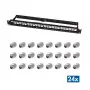 LogiLink Modular 24-Port Cat.6A Keystone Patch Panel, 19 colio/1U, juodas, EconLine