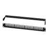 LogiLink Modular 24-Port Cat.6A Keystone Patch Panel, 19 colio/1U, juodas, EconLine