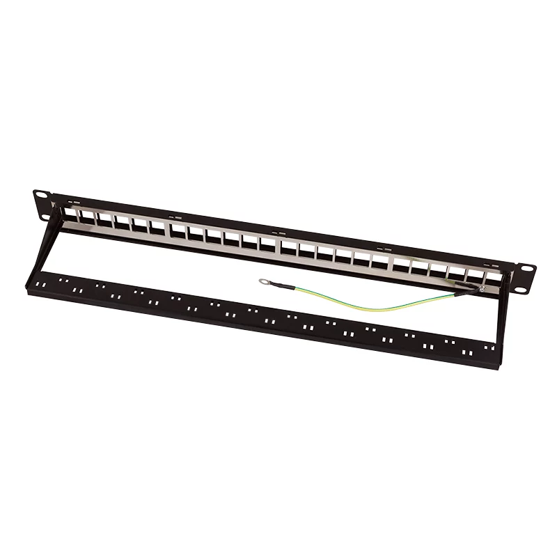 LogiLink Modular 24-Port Cat.6A Keystone Patch Panel, 19 colio/1U, juodas, EconLine