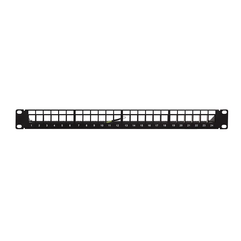 LogiLink Modular 24-Port Cat.6A Keystone Patch Panel, 19 colio/1U, juodas, EconLine