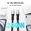 LogiLink USB 2.0 Type-C laidas, C/M į C/M, 480 Mbps, 240W, nailonas, metalas, juoda/sidabrinė, 1,5 m