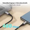 LogiLink USB 2.0 Type-C laidas, C/M į C/M, 480 Mbps, 240W, nailonas, metalas, juoda/sidabrinė, 1,5 m