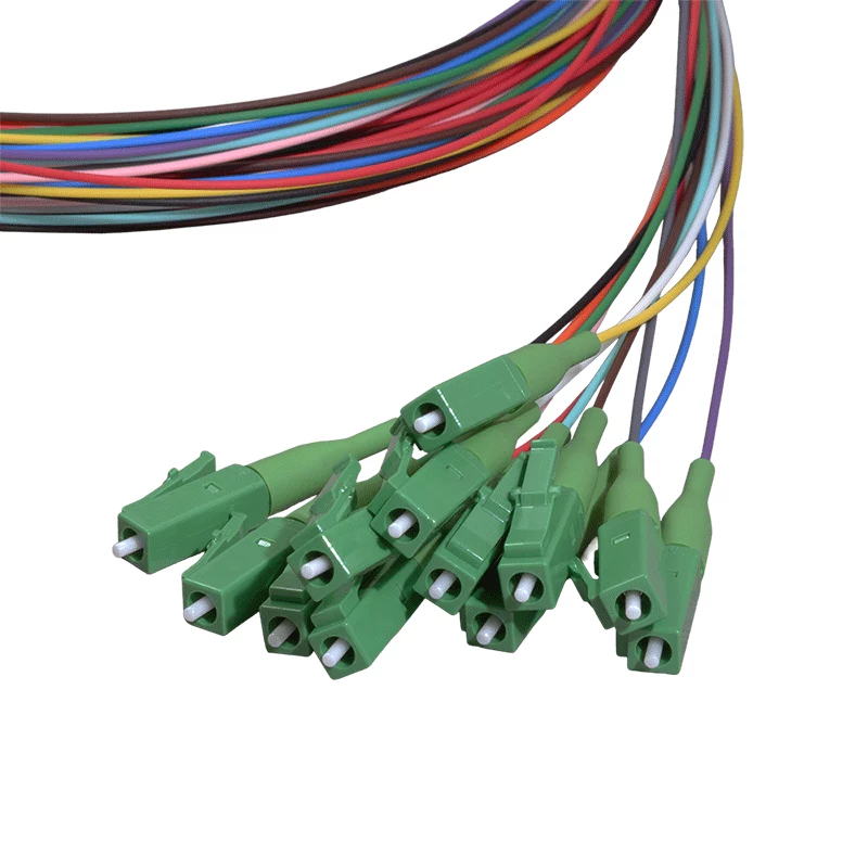 LogiLink Fiber Pigtail rinkinys 12 x LC/APC OS2 (G657.A1), 2 m, spalvotas, žalias jungiklis