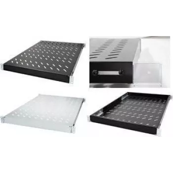 LogiLink SF0600G 19 colių reguliuojamo gylio 1U lentyna 350 mm, šviesiai pilka