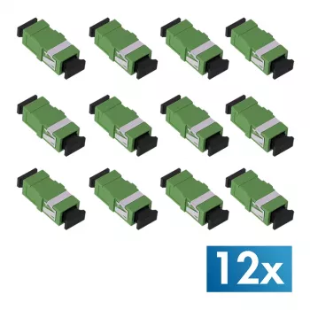 LogiLink SC Simplex šviesolaidžio adapteris, žalias, be flanšo, 12 vnt. paketas