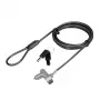 LogiLink NBS015 Universal Key Lock, skirta nešiojamiesiems kompiuteriams, ultrabookams, MacBook Pro ir planšetėms – cinkuoto plieno kabelis, 2 m, juoda/sidabrinė