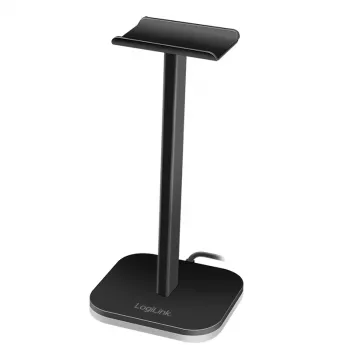 LogiLink Ausinių stovas su RGB apšvietimu, juodas