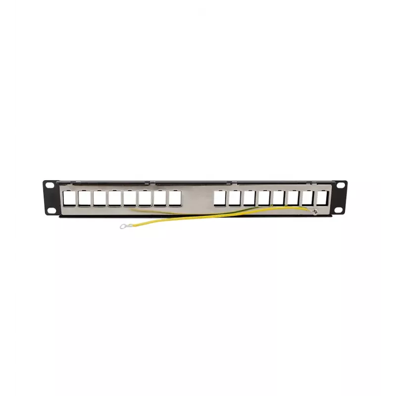 LOGILINK Modular 16 prievadų Cat.6A Keystone skydelis, 19/1U, su 3 kabelių žiedais, juodas