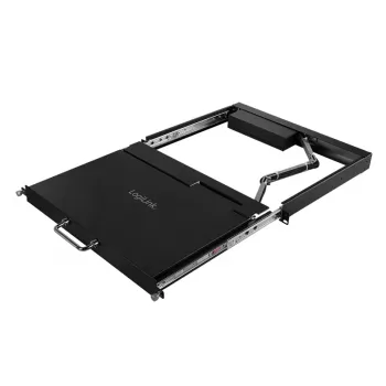 LogiLink 8 prievadų KVM konsolė su 17 colių LCD, VGA, itin mažo gylio, 1U stelažo