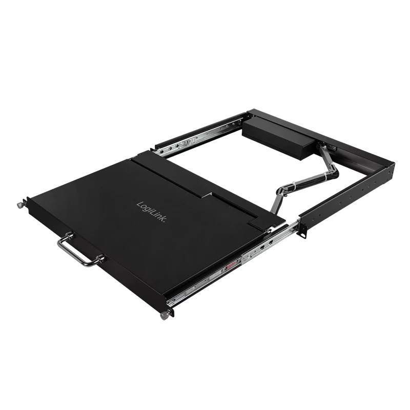 LogiLink 8 prievadų KVM konsolė su 17 colių LCD, VGA, itin mažo gylio, 1U stelažo