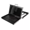 LogiLink 8 prievadų KVM konsolė su 17 colių LCD, VGA, itin mažo gylio, 1U stelažo