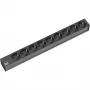 Bachmann 19 colių maitinimo juosta 9x CEE 7/3 Schuko juoda H05VV-F 3G1.5mm² GST18 kištukas 0.2m