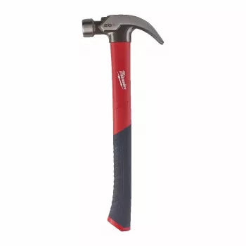 Milwaukee Carpenter's Hammer 570g Curved Claw Fiberglass Handle su magnetiniu vinių laikikliu