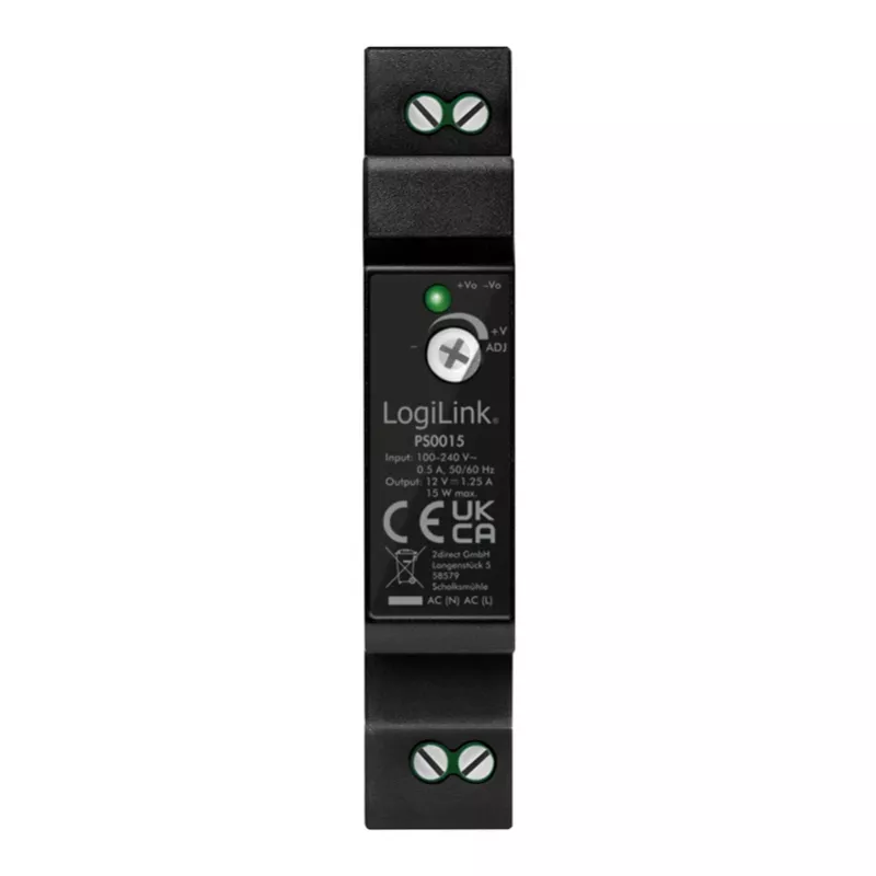 LOGILINK DIN Rail maitinimo šaltinis 15 W / 12 V
