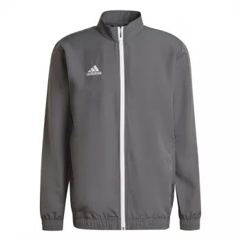 adidas Entrada 22 prezentacinė vyriška striukė pilka, pilnas užtrauktukas, perdirbtas poliesteris, futbolo treniruotėms