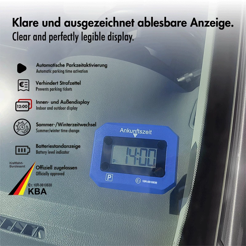 LogiLink elektroninė parkavimo diskas, KBA sertifikuota, mėlyna