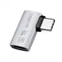 LogiLink USB4 Type-C 90° adapteris, C/M į C/F, 40 Gbps, 240W, 8K/60Hz, aliuminis, sidabrinis