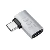 LogiLink USB4 Type-C 90° adapteris, C/M į C/F, 40 Gbps, 240W, 8K/60Hz, aliuminis, sidabrinis